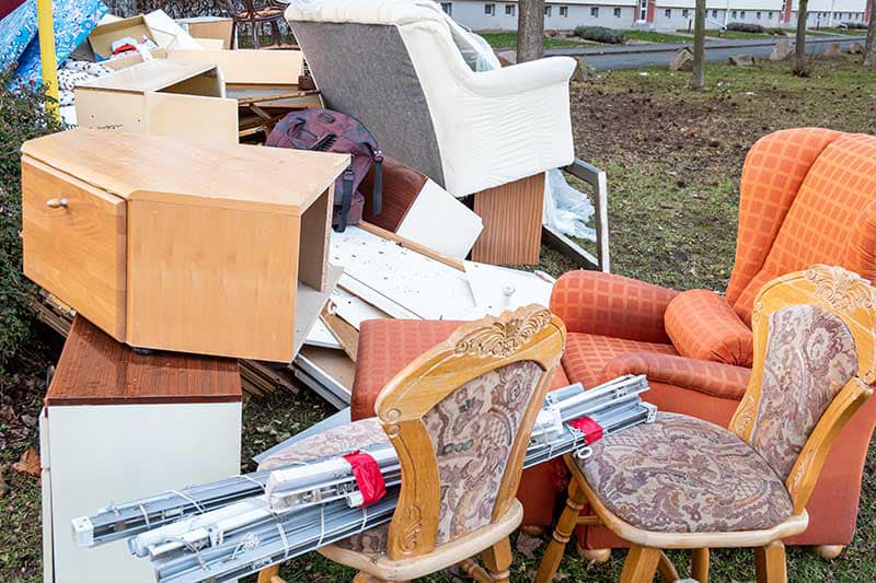 Furniture and household items collected during a Derby house clearance Furniture and household items collected during a Derby house clearance