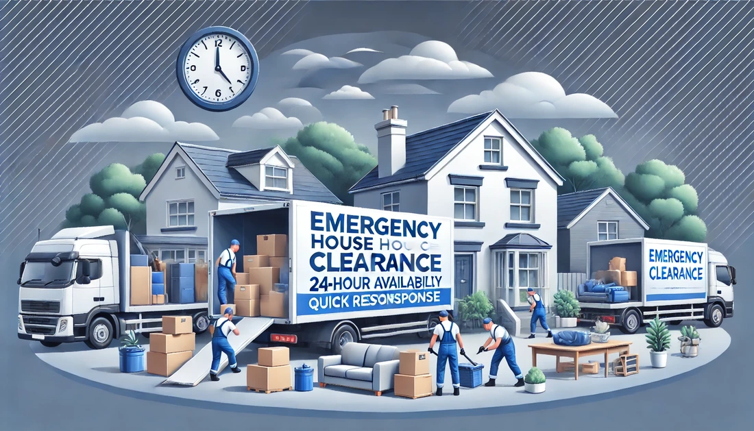 Emergency house clearance team clearing a property in Nottingham Emergency house clearance team clearing a property in Nottingham