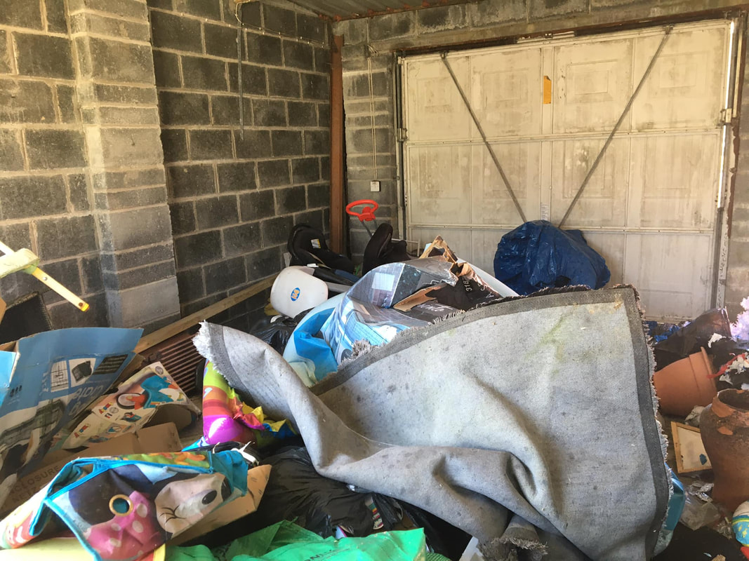 Garage cleared during a Loughborough house clearance job