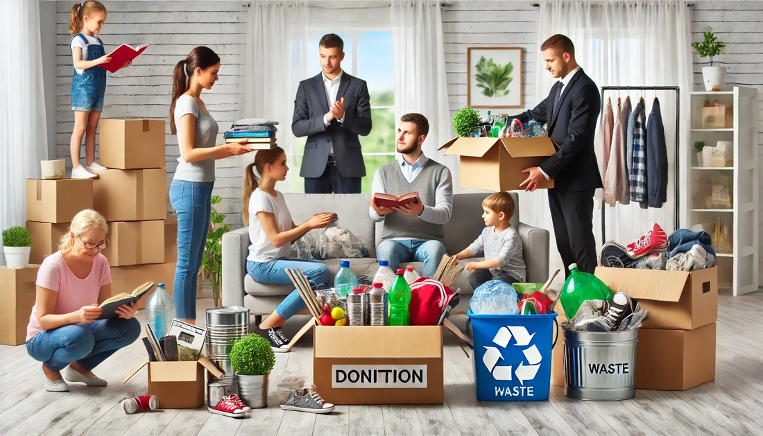 House clearance team sorting items for a fair, itemised quote House clearance team sorting items for a fair, itemised quote